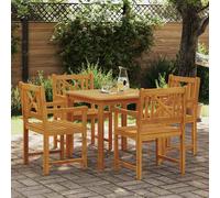 vidaXL Set da Pranzo per Giardino 5 pcs Marrone