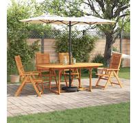 vidaXL Set da Pranzo per Giardino 5 pcs Marrone, Esperienza di Cucina all'Aperto, Set in Acacia Rustica, Tavolo e Sedie, Lounge da Giardino Compatto