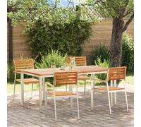 vidaXL Set da Pranzo per Giardino 5 pcs Marrone Legno di teak solido