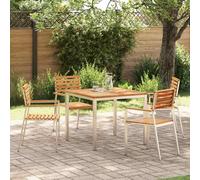 vidaXL Set da Pranzo per Giardino 5 pcs Marrone Legno di teak solido