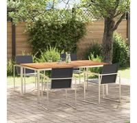 vidaXL Set da Pranzo per Giardino 5 pcs Marrone Legno di teak solido