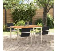 vidaXL Set da Pranzo per Giardino 5 pcs Marrone Legno di teak solido