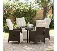 vidaXL Set da Pranzo per Giardino 5 pcs Marrone Poly Rattan