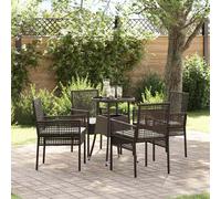 vidaXL Set da Pranzo per Giardino 5 pcs Marrone polyrattan