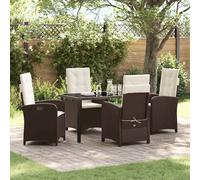 vidaXL Set da Pranzo per Giardino 5 pcs Marrone polyrattan