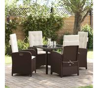 vidaXL Set da Pranzo per Giardino 5 pcs Marrone polyrattan