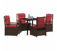 vidaXL Set da Pranzo per Giardino 5 PCS Marrone polyrattan, Set da Pranzo Elegante per Giardino e terrazza, mobili Moderni, Seduta Relax Resistente