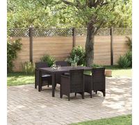 vidaXL Set da Pranzo per Giardino 5 pcs Marrone Rattan Polt
