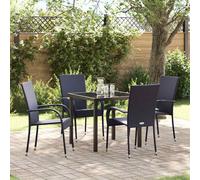 vidaXL Set da Pranzo per Giardino 5 pcs Nero