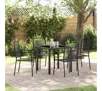 vidaXL Set da Pranzo per Giardino 5 pcs Nero