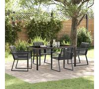 vidaXL Set da Pranzo per Giardino 5 pcs Nero