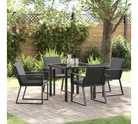 vidaXL Set da Pranzo per Giardino 5 pcs Nero