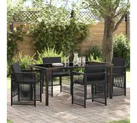 vidaXL Set da Pranzo per Giardino 5 pcs Nero
