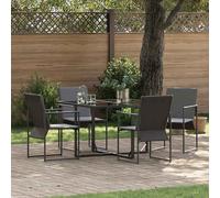 vidaXL Set da Pranzo per Giardino 5 pcs Nero Acciaio