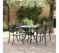 vidaXL Set da Pranzo per Giardino 5 pcs Nero Alluminio
