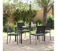 vidaXL Set da Pranzo per Giardino 5 pcs Nero e Grigio Chiaro