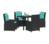 vidaXL Set di 2 sedie reclinabili da Patio - Nero, in Rattan PE. Mobili da Esterno con Struttura in Acciaio. Comode e Regolabili, perfette per Il Tuo Giardino o terrazza.
