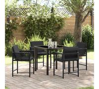vidaXL Set da Pranzo per Giardino 5 pcs Nero polyrattan