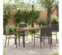 vidaXL Set da Pranzo per Giardino 5 pcs Nero polyrattan