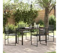 vidaXL Set da Pranzo per Giardino 5 pcs Nero polyrattan
