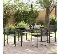 vidaXL Set da Pranzo per Giardino 5 pcs Nero polyrattan