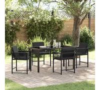 vidaXL Set da Pranzo per Giardino 5 pcs Nero polyrattan
