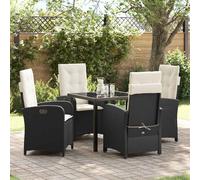 vidaXL Set da Pranzo per Giardino 5 pcs Nero polyrattan