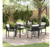 vidaXL Set da Pranzo per Giardino 5 pcs Nero polyrattan