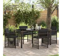 vidaXL Set da Pranzo per Giardino 5 pcs Nero polyrattan