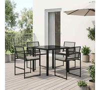 vidaXL Set da Pranzo per Giardino 5 pcs Nero polyrattan
