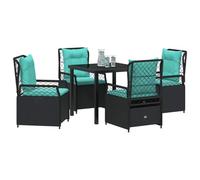 vidaXL Set da Pranzo per Giardino 5 PCS Nero polyrattan, Set da Pranzo Elegante per Giardino e terrazza, mobili Moderni, Seduta Relax Resistente