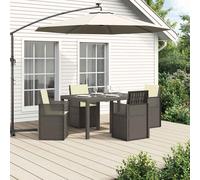 vidaXL Set da Pranzo per Giardino 5 pz Grigio chiaro e panna PP