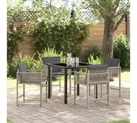 vidaXL Set da Pranzo per Giardino 5 pz Grigio chiaro polyrattan