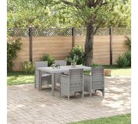 MOBILI DA GIARDINO VIDAXL Set da pranzo da 5 pezzi, Rattan polt sintetico, 73x150x100 cm