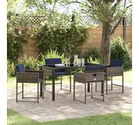 vidaXL Set da Pranzo per Giardino in Rattan Sintetico 5 pezzi con cuscini grigi