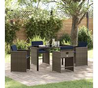 vidaXL Set da Pranzo per Giardino 5 pz Grigio polyrattan