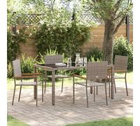 vidaXL Set da Pranzo per Giardino 5 pz Grigio polyrattan