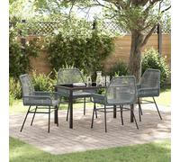 vidaXL Set da Pranzo per Giardino 5 pz Grigio polyrattan