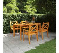 vidaXL Set da Pranzo per Giardino 5 pz in Legno Massello di Acacia
