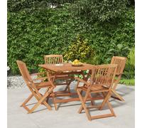 vidaXL Set da Pranzo per Giardino 5 pz in Legno Massello di Acacia