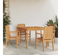 vidaXL Set da Pranzo per Giardino 5 pz in Legno Massello di Teak