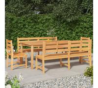 vidaXL Set da Pranzo per Giardino 5 pz in Legno Massello di Teak
