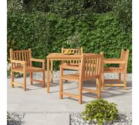 vidaXL Set da Pranzo per Giardino 5 pz in Legno Massello di Teak