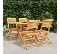 vidaXL Set da Pranzo per Giardino 5 pz in Legno Massello di Teak