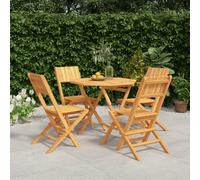 vidaXL Set da Pranzo per Giardino 5 pz in Legno Massello di Teak