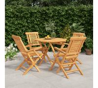 vidaXL Set da Pranzo per Giardino 5 pz in Legno Massello di Teak