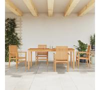 vidaXL Set da Pranzo per Giardino 5 pz in Legno Massello di Teak