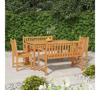 vidaXL Set da Pranzo per Giardino 5 pz in Legno Massello di Teak