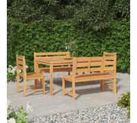 vidaXL Set da Pranzo per Giardino 5 pz in Legno Massello di Teak