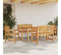 vidaXL Set da Pranzo per Giardino 5 pz in Legno Massello di Teak